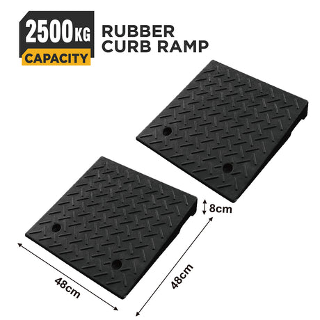 heavy duty rubber curb ramp for driveway sidewalk garage and vehicle access with anti slip surface