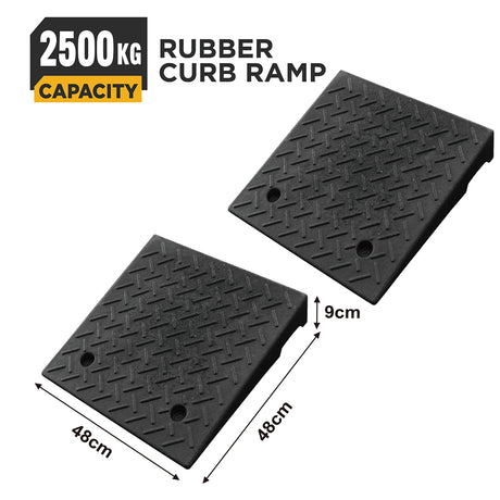 heavy duty rubber curb ramp for driveway sidewalk garage and vehicle access with anti slip surface