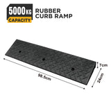 heavy duty rubber curb ramp for driveway sidewalk garage and vehicle access with anti slip surface