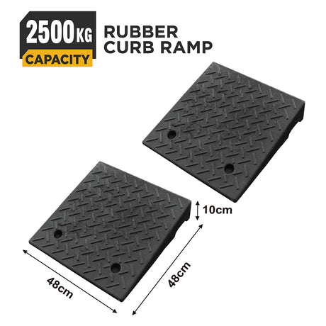 heavy duty rubber curb ramp for driveway sidewalk garage and vehicle access with anti slip surface