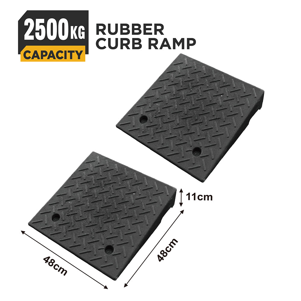heavy duty rubber curb ramp for driveway sidewalk garage and vehicle access with anti slip surface