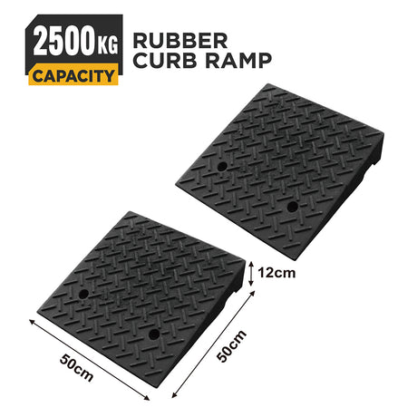 heavy duty rubber curb ramp for driveway sidewalk garage and vehicle access with anti slip surface