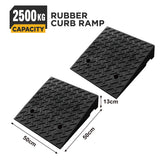heavy duty rubber curb ramp for driveway sidewalk garage and vehicle access with anti slip surface