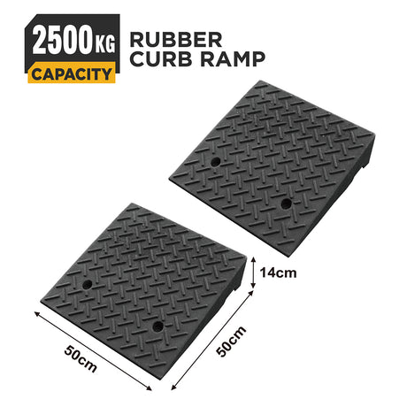 heavy duty rubber curb ramp for driveway sidewalk garage and vehicle access with anti slip surface