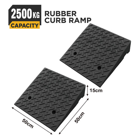 heavy duty rubber curb ramp for driveway sidewalk garage and vehicle access with anti slip surface