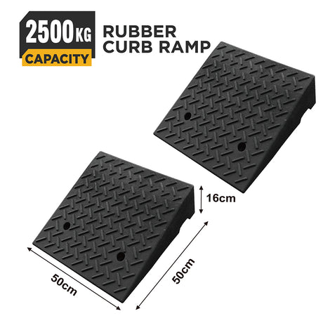 heavy duty rubber curb ramp for driveway sidewalk garage and vehicle access with anti slip surface