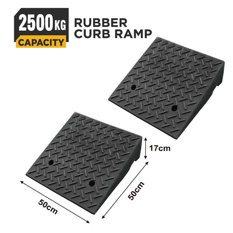 heavy duty rubber curb ramp for driveway sidewalk garage and vehicle access with anti slip surface