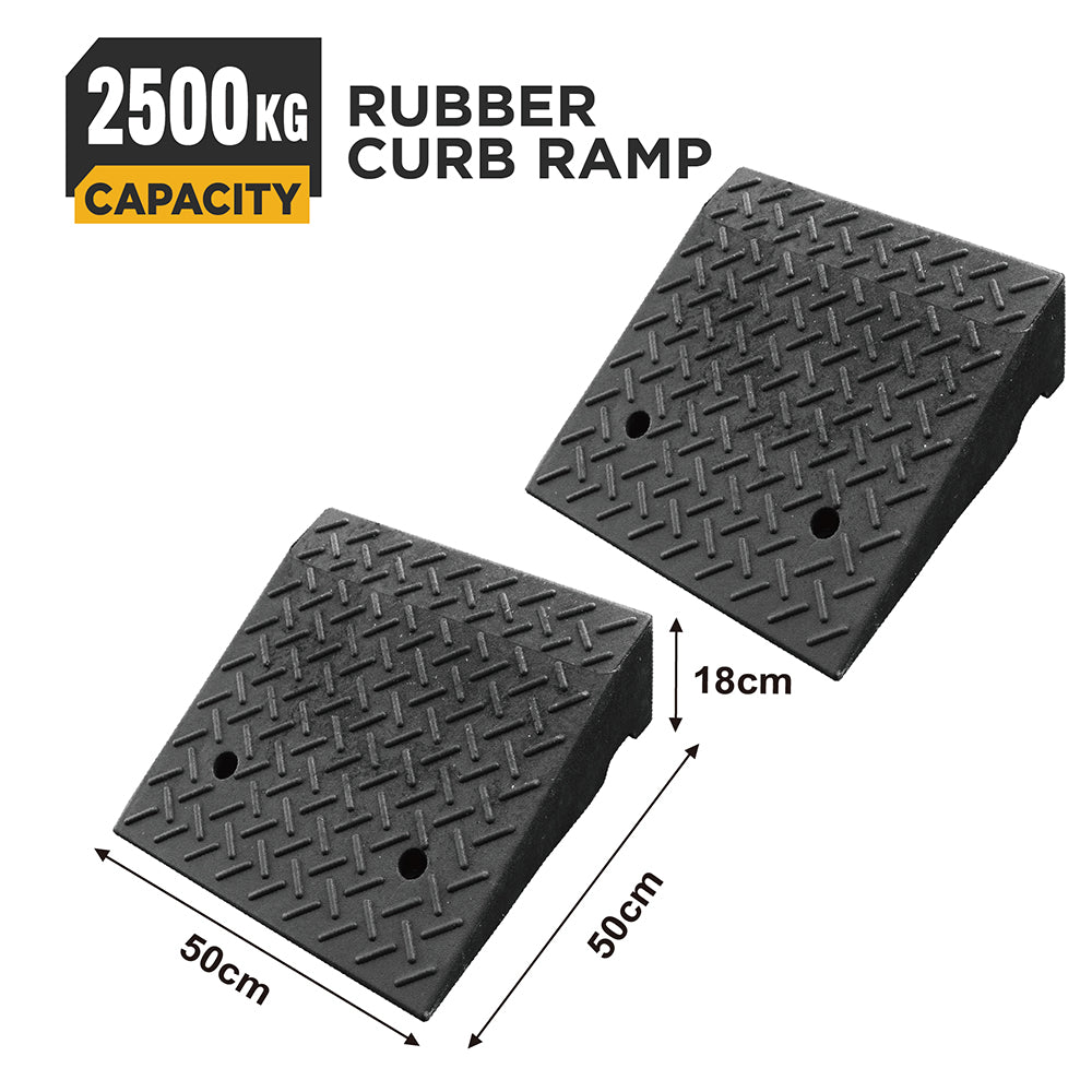 heavy duty rubber curb ramp for driveway sidewalk garage and vehicle access with anti slip surface