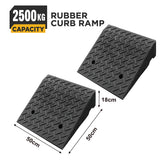 heavy duty rubber curb ramp for driveway sidewalk garage and vehicle access with anti slip surface