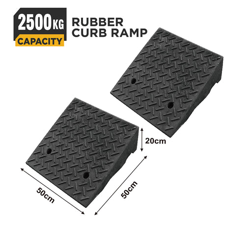 heavy duty rubber curb ramp for driveway sidewalk garage and vehicle access with anti slip surface
