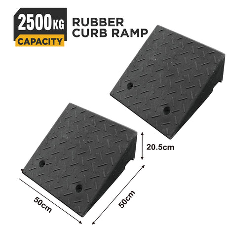 heavy duty rubber curb ramp for driveway sidewalk garage and vehicle access with anti slip surface