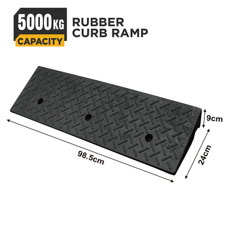 heavy duty rubber curb ramp for driveway sidewalk garage and vehicle access with anti slip surface