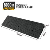 heavy duty rubber curb ramp for driveway sidewalk garage and vehicle access with anti slip surface