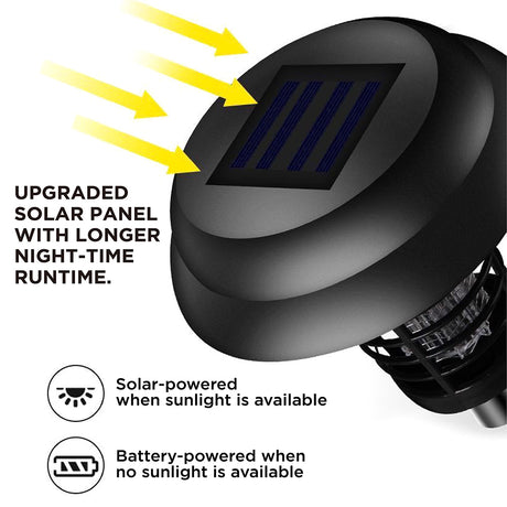 2 pack solar insect killer lamp outdoor bug zapper garden stake light with dual lighting and mosquito killing modes
