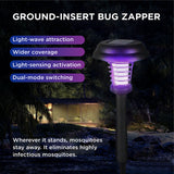 2 pack solar insect killer lamp outdoor bug zapper garden stake light with dual lighting and mosquito killing modes