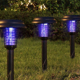 2 pack solar insect killer lamp outdoor bug zapper garden stake light with dual lighting and mosquito killing modes