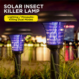 2 pack solar insect killer lamp outdoor bug zapper garden stake light with dual lighting and mosquito killing modes