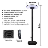 solar floor standing garden light with radar sensor remote control IP65 waterproof outdoor patio light multi size