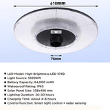 solar floor standing garden light with radar sensor remote control IP65 waterproof outdoor patio light multi size