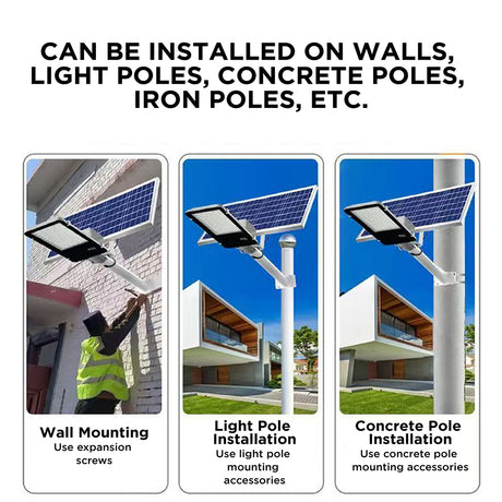 solar powered LED street light with monocrystalline panel, IP65 waterproof outdoor wall and pole mounted lighting