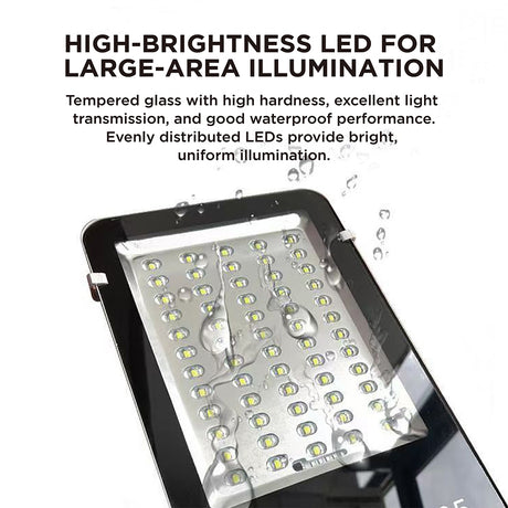 solar powered LED street light with monocrystalline panel, IP65 waterproof outdoor wall and pole mounted lighting