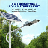 4 meter solar powered LED street light with galvanized steel pole, IP65 waterproof outdoor dusk to dawn lighting
