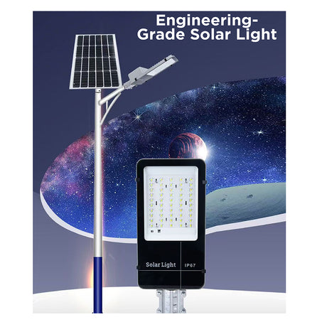 4 meter solar powered LED street light with galvanized steel pole, IP65 waterproof outdoor dusk to dawn lighting