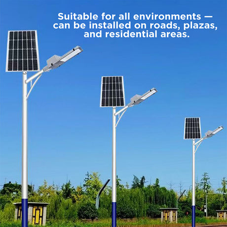4 meter solar powered LED street light with galvanized steel pole, IP65 waterproof outdoor dusk to dawn lighting