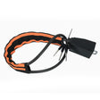 car steering wheel lock anti-theft device with flexible locking cable, covered steering wheel loop, keyed lock body and multiple color options including black, orange, blackish orange and red