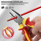 18-piece insulated electrician tool set with 1000V VDE screwdrivers, insulated pliers, voltage tester and storage case