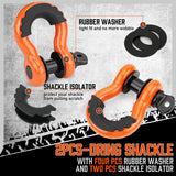 35,000 lbs heavy duty tow strap recovery kit with 3 inch x 30 ft nylon recovery strap, 2 D-ring shackles and storage bag