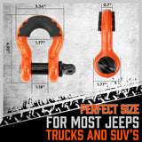 35,000 lbs heavy duty tow strap recovery kit with 3 inch x 30 ft nylon recovery strap, 2 D-ring shackles and storage bag