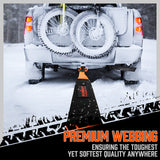 35,000 lbs heavy duty tow strap recovery kit with 3 inch x 30 ft nylon recovery strap, 2 D-ring shackles and storage bag