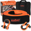 35,000 lbs heavy duty tow strap recovery kit with 3 inch x 30 ft nylon recovery strap, 2 D-ring shackles and storage bag