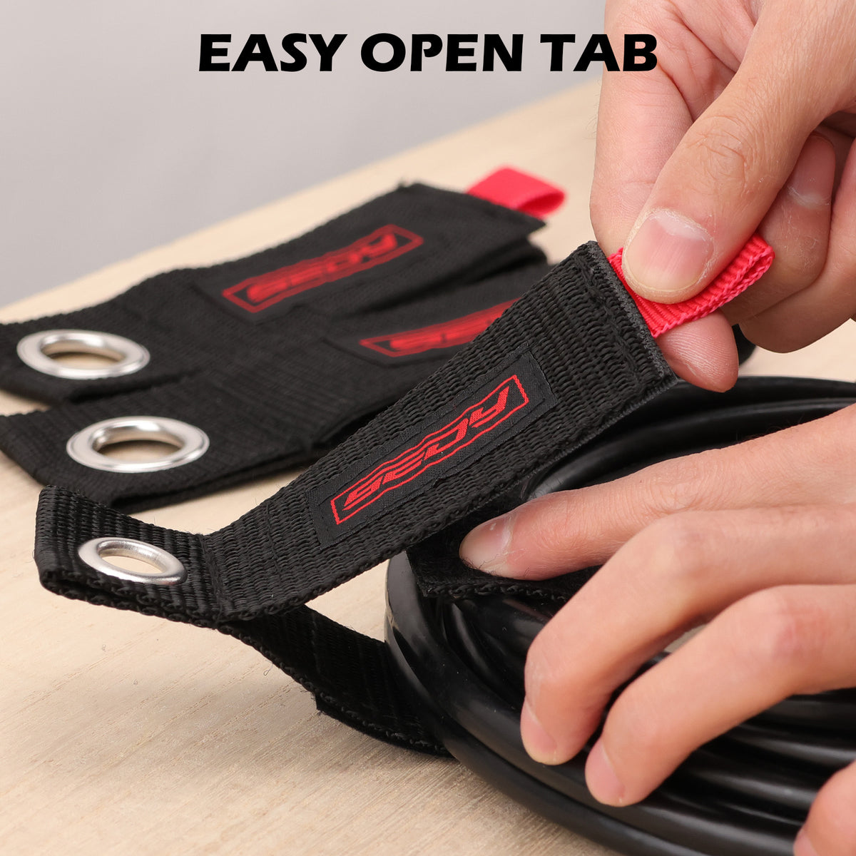 6 Pack Heavy Duty Hook and Loop Storage Straps with Metal Grommets for Extension Cords, Hoses, Tools and Garage Organization