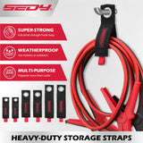 6 Pack Heavy Duty Hook and Loop Storage Straps with Metal Grommets for Extension Cords, Hoses, Tools and Garage Organization
