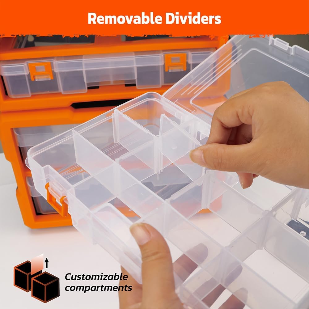 5-Drawer Multipurpose Parts Bin Organizer with Modular Design and Wall-Mountable Feature