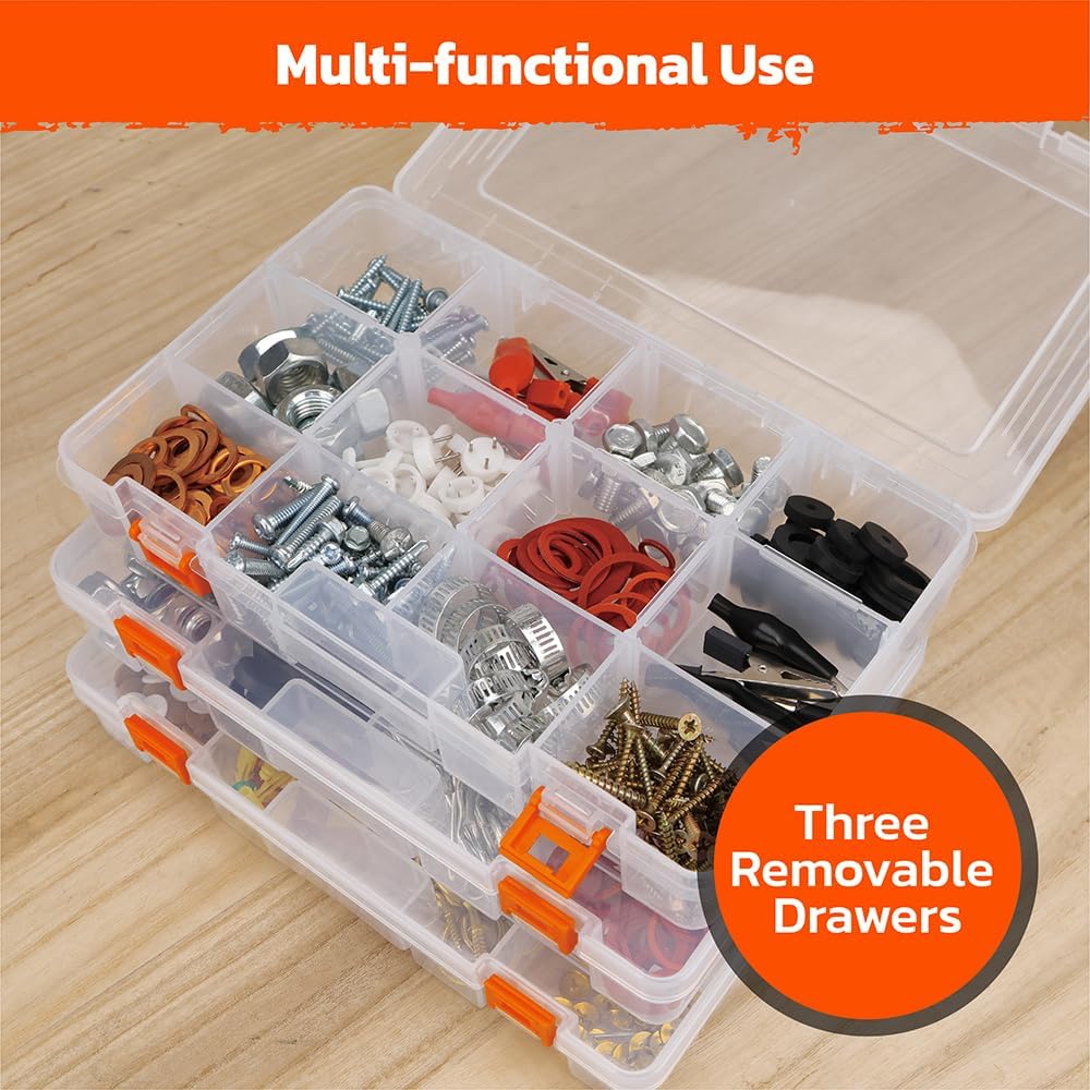 5-Drawer Multipurpose Parts Bin Organizer with Modular Design and Wall-Mountable Feature