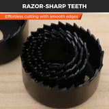 HORUSDY 8PCS Hole Saw Kit with Mandrel, Drill Bits, Hex Key and Storage Case for Wood, PVC and Plasterboard