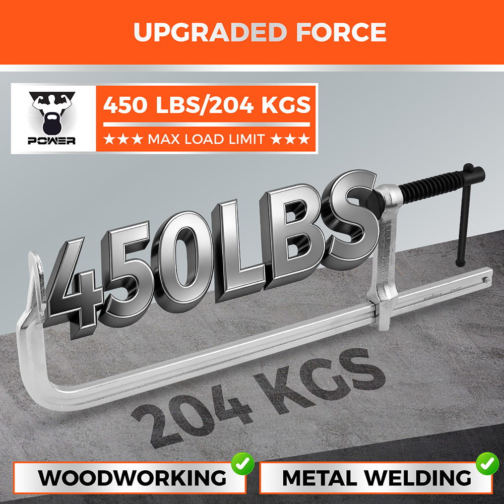 12 inch heavy duty bar clamps set for woodworking and metal welding