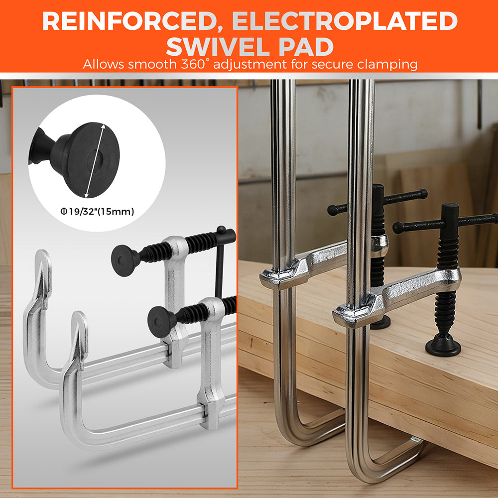 12 inch heavy duty bar clamps set for woodworking and metal welding