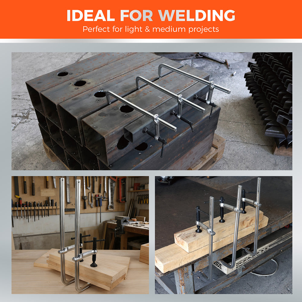 12 inch heavy duty bar clamps set for woodworking and metal welding