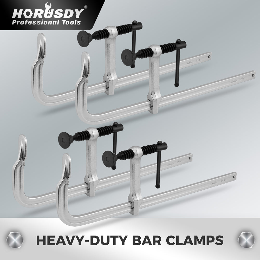 12 inch heavy duty bar clamps set for woodworking and metal welding