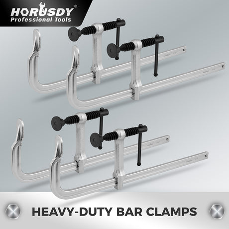 12 inch heavy duty bar clamps set for woodworking and metal welding