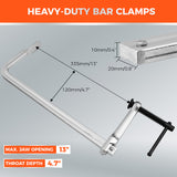 heavy duty bar clamps set with 1200 lbs clamping force for woodworking and metal welding