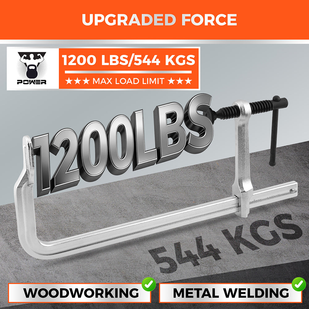 heavy duty bar clamps set with 1200 lbs clamping force for woodworking and metal welding