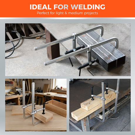 heavy duty bar clamps set with 1200 lbs clamping force for woodworking and metal welding