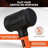 dead blow hammer set with steel shot core and fiberglass handle for controlled, zero-rebound striking