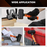 dead blow hammer set with steel shot core and fiberglass handle for controlled, zero-rebound striking