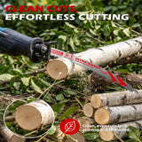 3-pack 12 inch 6 TPI curved pruning reciprocating saw blades for tree trimming, branches, green wood and wood cutting
